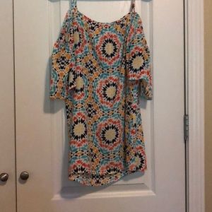 Multicolor Off the Shoulder Shirt